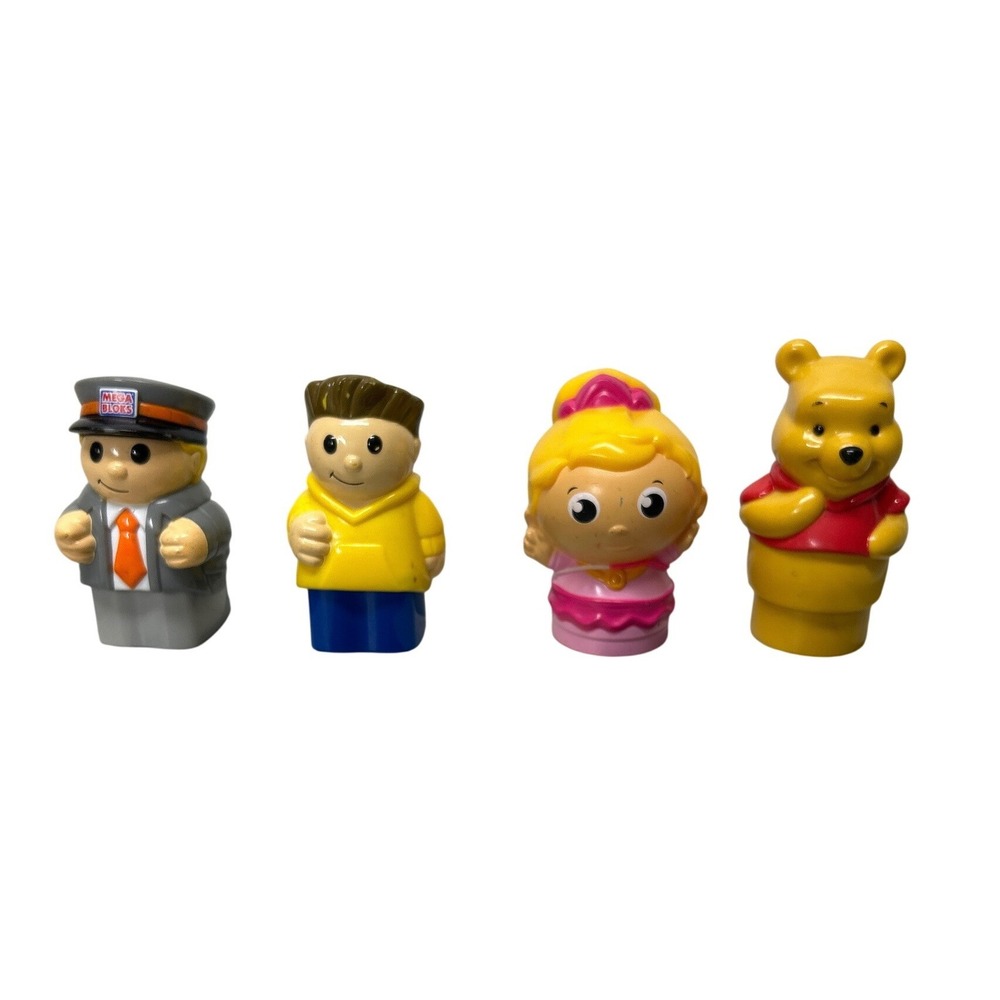 Mega Bloks Winnie the Pooh Princess Pilot Man Toy‎ Figures Lot of 4
